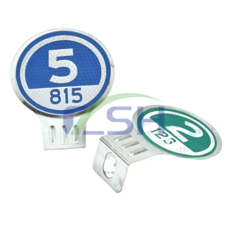 圆形反光指示牌 单面圆形护栏公路道路安全轮廓标志，带塑料/金属支架