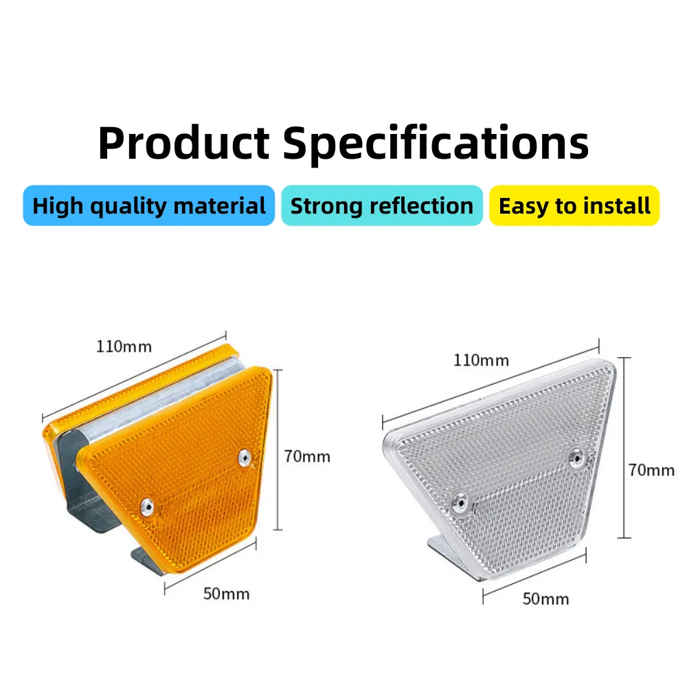 梯形轮廓反射器双面镀锌钢管支架高速公路护栏道路安全轮廓标志