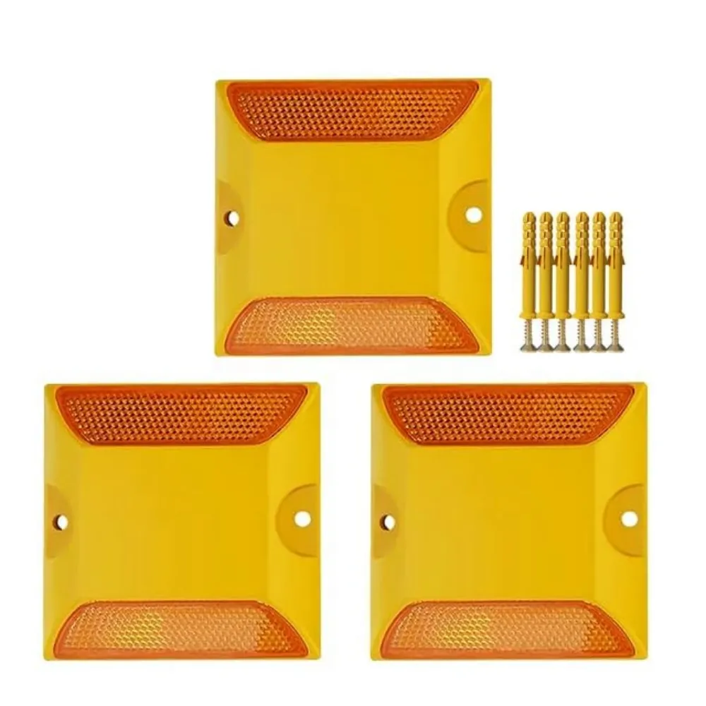 黄色塑料路钉 | ABS 反光路面标记 | 猫眼路标 100 毫米